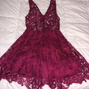 Maroon/red mini dress